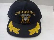 Vintage 1980's USS Forrestal CV-59 Classic Logo Snapback Hat Men OSFA USA Made