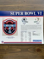The Official NFL Super Bowl Patch Collection Super Bowl 6 Cowboys vs Dolphins