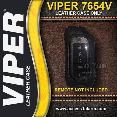 Leather Remote Control Case For Viper Models 7941V 7944V 7945V - Black Protective Cover With Clear Screen