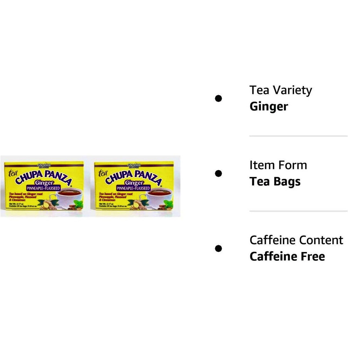 Tea CHUPA Panza, Tea Based ONGINGER Root, PINNEAPPLE, (30 Tea Bags