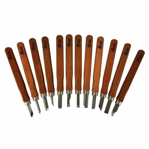 Premium Wood Carving Tools Kit - Durable High Carbon Stainless Steel - 12 Pieces - Afbeelding 1 van 7