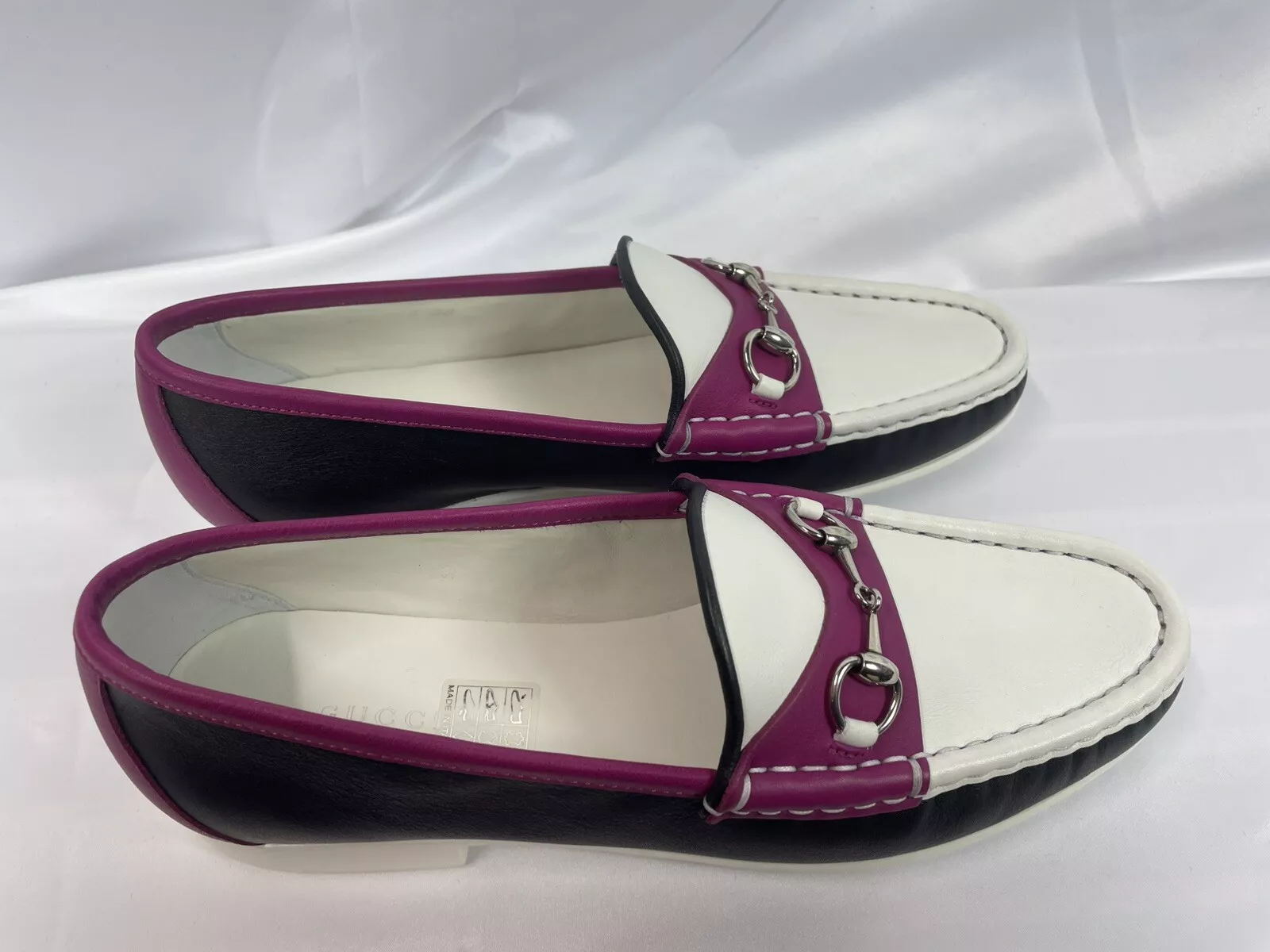 Chaussures femme GUCCI 338358AYO70 1071 MIRO SOFT NERO BIANCO BR BOUNG pointure 5,5