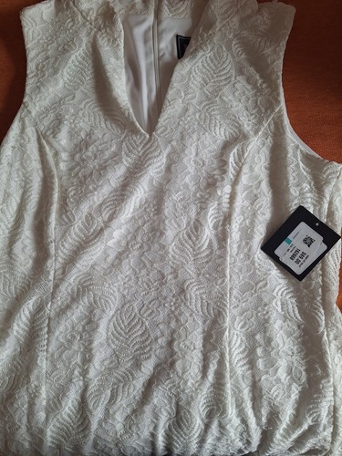 Vestido corto Jessica Howard para mujer sin mangas de encaje talla 16 color blanco NUEVO - Imagen 9 de 12