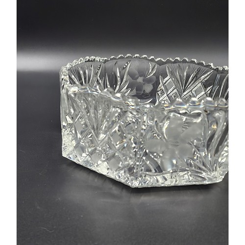 VTG Irena Poland Cut Crystal Octagonal Bowl - Picture 2 of 7