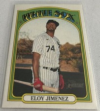 2021 Topps Heritage Baseball Eloy Jimenez Chicago White Sox base card #191