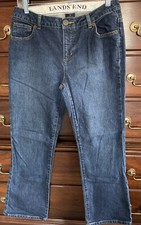 LANDS  END ORIGINAL FIT DARK DENIM JEANS-SIZE: 4