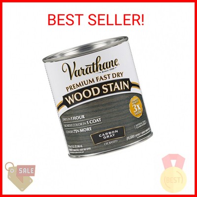 Varathane 304559 Premium Fast Dry Wood Stain, Quart, Carbon Gray