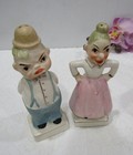 Vintage Japanese Happy Mad Elderly Couple Salt & Pepper Shakers — photo 1