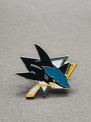 NHL Hockey Team San Jose Sharks Logo Enamel Lapel Pin, FREE SHIPPING!