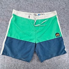 Salt Life SLX-QD Mens Board Shorts Green Blue Colorblock Swim Trunks Size 42