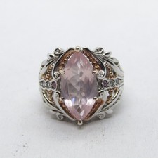 NH Sterling Silver 925 Pink Quartz Ring Size 6.5 K7646