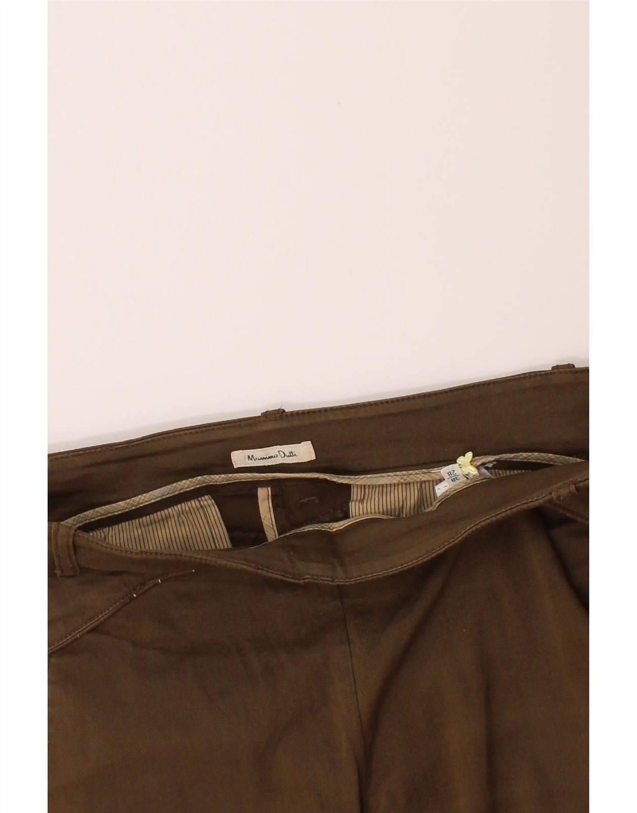 MASSIMO DUTTI Womens Slim Casual Trousers EU 38 Small W28 L28 Beige Cotton CV08 thumbnail 4