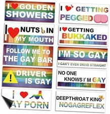 Glow Way Films Rainbow Pride Car Decals 10-Pack - Colorful LGBTQ Ally Vinyl