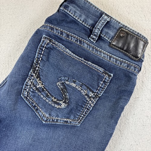 Silver Jeans Suki Mid JOGA Jeans Womens 32x31 Mid Rise Distressed Denim