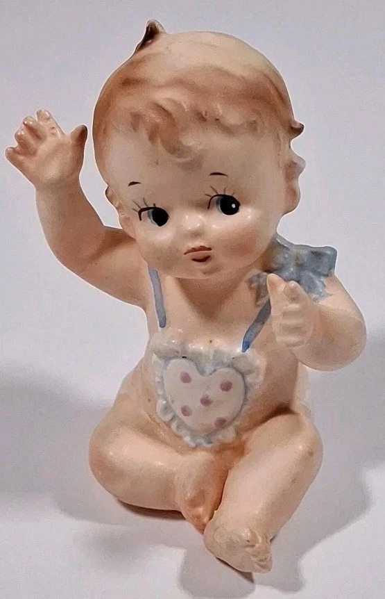 Vintage Baby Figurine In Antique Ceramic & Porcelain Figurines for