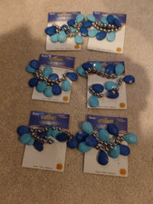 Acrylic Beads, 1", Darice, Jewelry Designer, 6 Single Packs, Blues, New