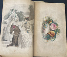 GODEY'S LADY'S BOOK 1849 - EDGAR ALLAN POE - HAND COLORED FASHION PLATES
