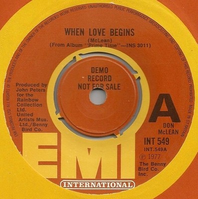 Don McLean - When Love Begins (7'', Single, Promo) (Near Mint (NM or M-)) - 27916