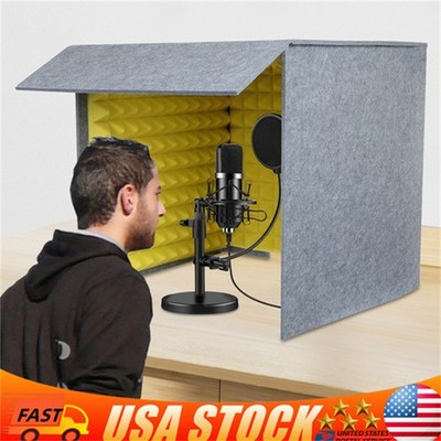 Foldable Soundproof Cover Noise Isolation Booth Vocal Sound Absorbing Shield US