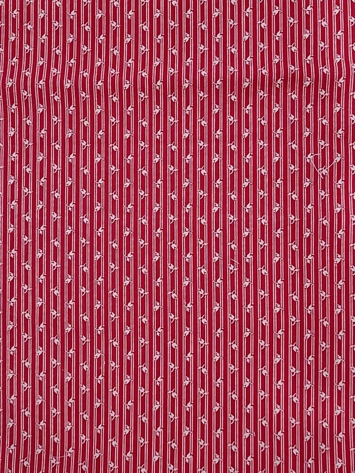 Raya floral roja vintage V.I.P. Impresión Cranston funciona 2 yardas Foto 3 de 4