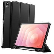 Case for Samsung Galaxy Tab S11 with S Pen Holder, Soft TPU Tri-Fold Black