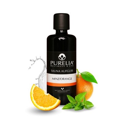 PURELIA Saunaaufguss Konzentrat Minz-Orange 100 ml natürlicher Sauna-aufguss - r