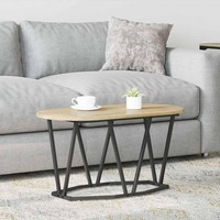 Couchtisch Aus Sonoma Eiche 80X40X40,5 Cm, Holzwerkstoff Und Metall