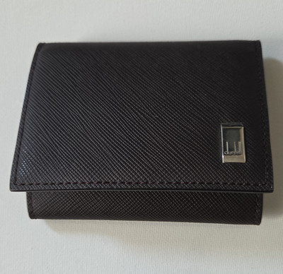 Dunhill Men s Black Folding Wallet with Logo Accent, Solid Pattern