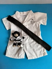 Build-A-Bear Workshop Karate Martial Arts Outfit Black Belt  Mini Karate Bear