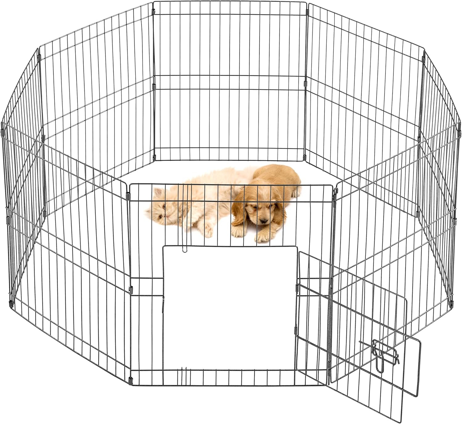 Recinto per Cani 8 Pannelli 52x61 cm - Box Pieghevole per Cuccioli e Conigli