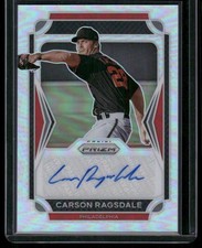 2021 Panini Prizm Draft CARSON RAGSDALE AU-RA Silver Prizm Auto RC SF Giants