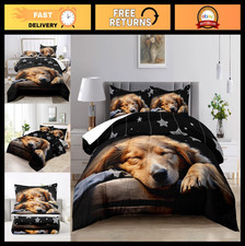 Cute Puppy Dog Comforter Set Twin - Kawaii Animal Print Bedding for Girls, Black