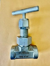 USED IN WORKING CONDITION -Parker 4F-U12LR-G-SS-ST SST Union Bonnet Needle Valve