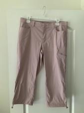 Eddie Bauer Womens Rainier Capris Stretch UPF 50 Water Repellent Pants 12 Pink