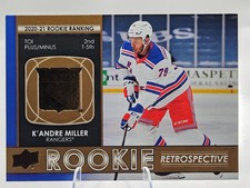 2021 Upper Deck K'Andre Miller Rookie Retrospective Gold #RR-19 Rangers