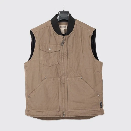 Duluth Trading Co Size L Superior Fire Hose Insulated Work Vest Bark Light Brown - product listing photo