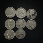 $2 FV Washington Silver Quarters 25C Lot 1953-1962 Circulated Variety 90% silver