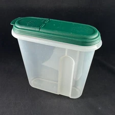 Vintage Anchor Hocking 3 3/4 Qt Cereal Keeper Storage Container w Green Lid