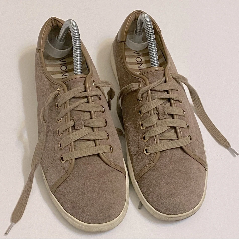 Vionic BRINLEY CASUAL SNEAKER beige tan suede lace up comfort ortho shoes-9 - Imagem 2 de 4