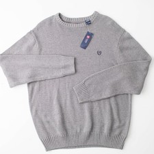 NEW Chaps Men s XL Cotton Crewneck Sweater Gray Heather Knit Pullover
