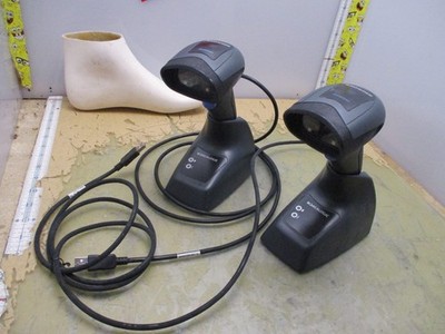 LOT OF 2 DATALOGIC QBT2400-BK BLUETOOTH SCANNER W/CHARGING CRADLE {L_5-D}