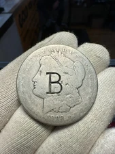 1892-CC Morgan Silver Dollar Counter Stamped B