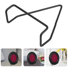 Versatile Black Iron Wall Rack for Vinyl Records and Magazine Storage