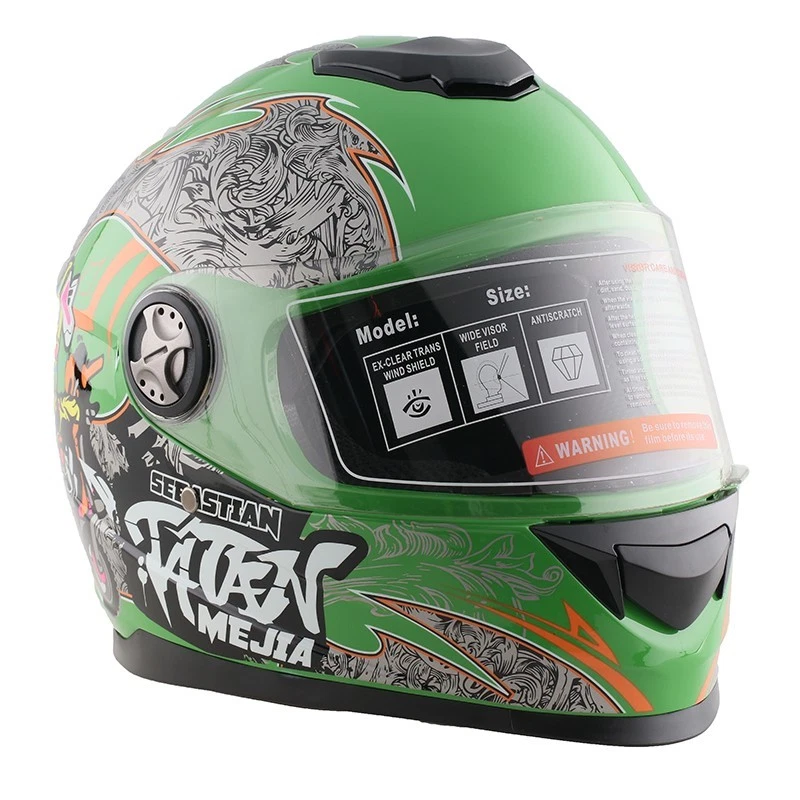 Integralhelm Helm Kinderhelm Motorradhelm Motorrad Jethelm Crosshelm grün - Bild 4 von 4