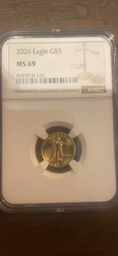 2026 Eagle G$5 NGC MS69 1/10th Oz Gold Coin