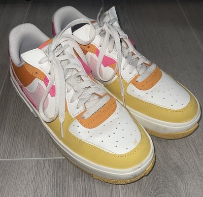 Nike Air Force 1 Fontanka Damen Sneaker Schuhe weiß Gelb Orange Gr 40.5 US 9