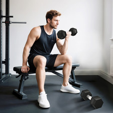 Image of 12kg Hex Dumbbells Set 2 x 6kg Pair Rubber Fixed Weights Home Gym Weight Lifting