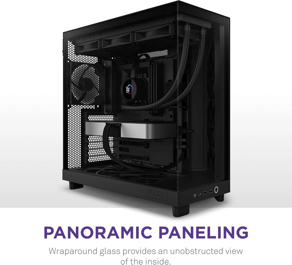 NZXT H6 Flow CC-H61FB-01 Compact Dual-Chamber Mid-Tower Airflow Case - Black - Image 2 of 4