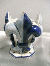 🇫🇷 VASE ANCIEN FLEUR DE LYS POT CERAMIQUE FAIENCE HB QUIMPER