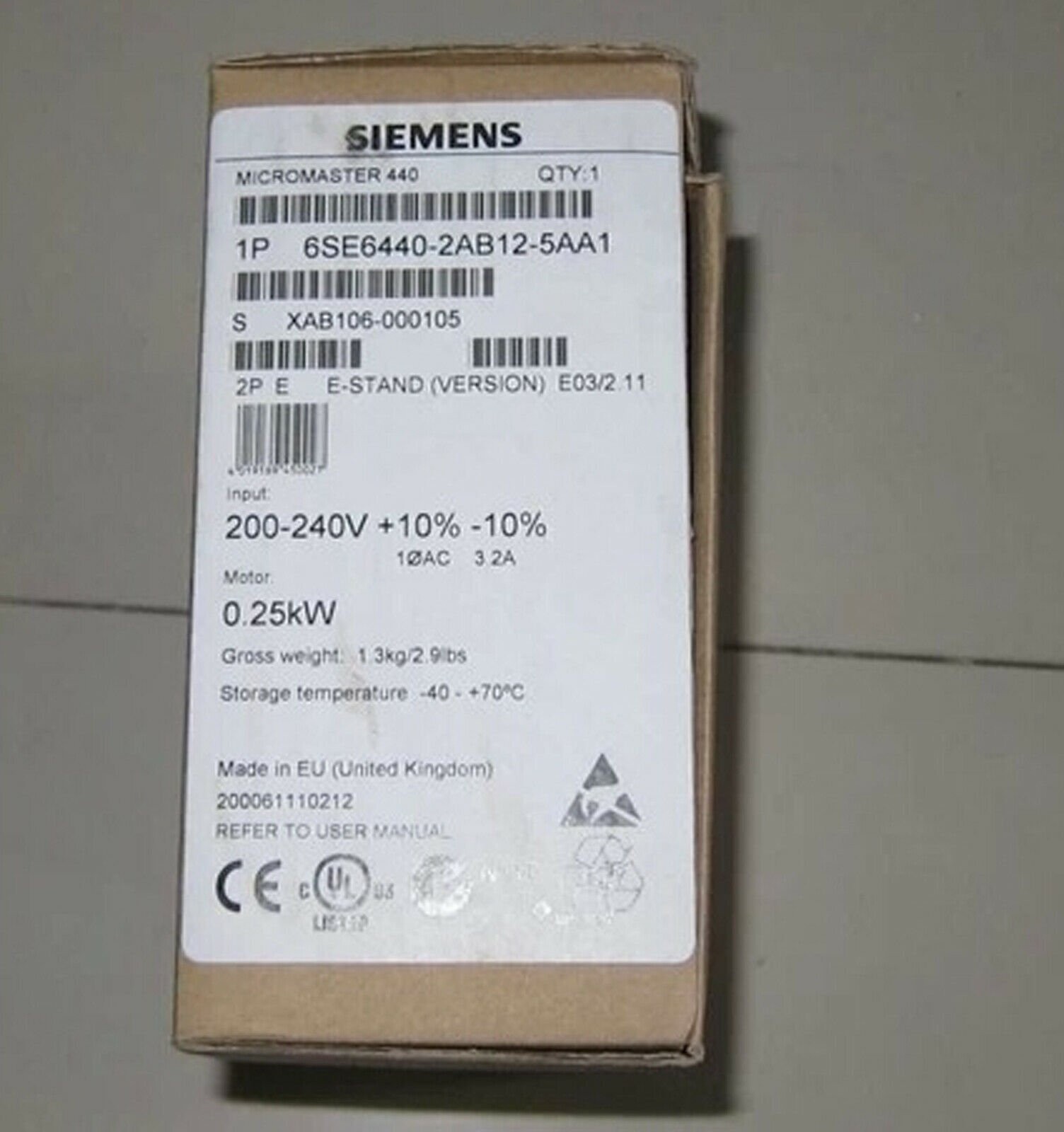 1pcs new inverter 6SE6440-2AB12-5AA1 220V 0.25KW one year warranty *cm